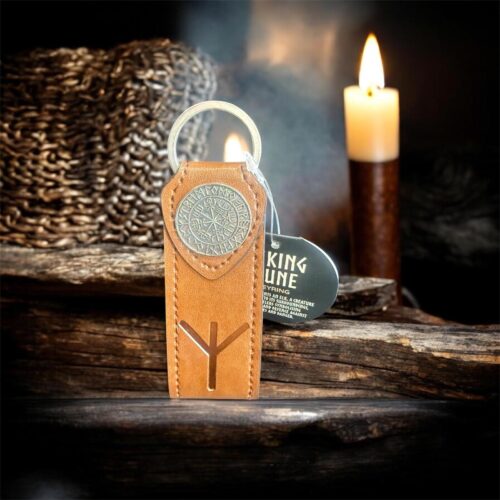 Leather rune keyring